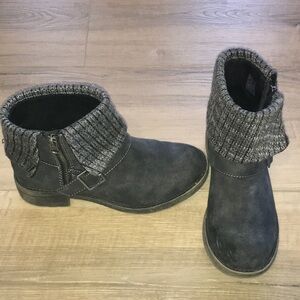 Rocket Dog Boot Size 6 Black With Side Zipper and Knitted Cuff